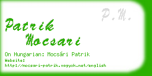 patrik mocsari business card